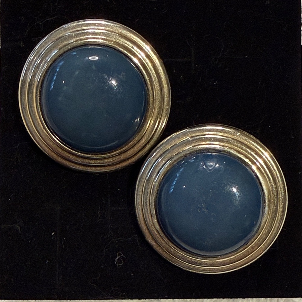 Elegant Blue and Gold Earrings